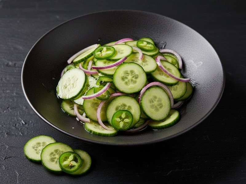 Cucumber Onion Jalapeño Salad